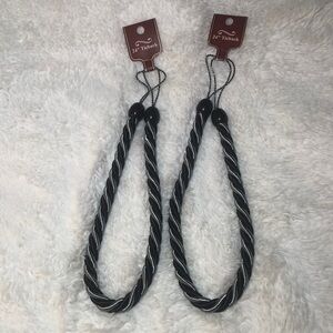 Tieback Curtain Holders 24” Set of 2 Blue & Brown NWT Made in India 🇮🇳